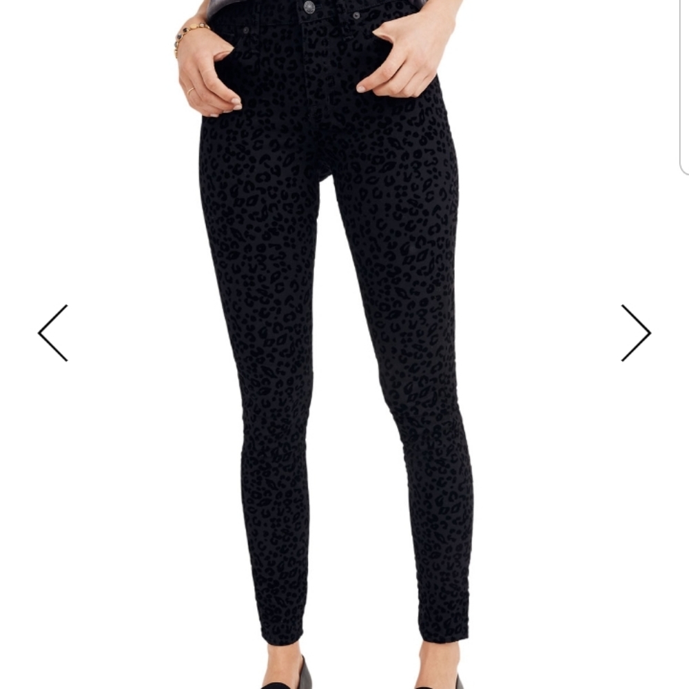 Madewell flocked leopard skinny leg